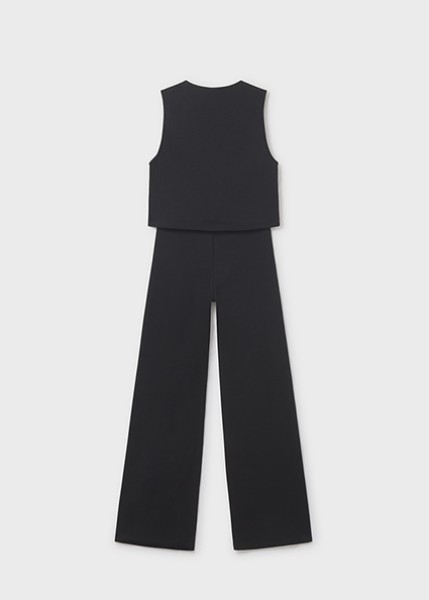 Σετ κολάν μακρύ γιλέκο - ΜΑΥΡΟ 10Y