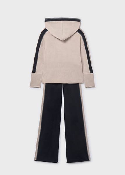 Σετ παντελόνι πλεκτό κουκούλα - ΜΑΥΡΟ 10Y