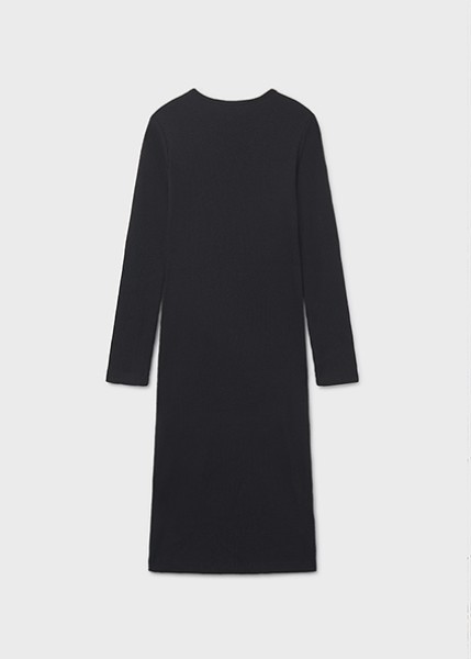 Φόρεμα midi κανάλε - ΜΑΥΡΟ 16Y