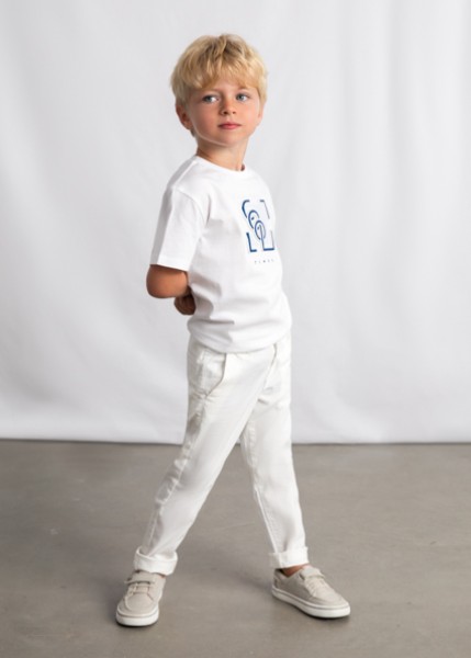 Παντελόνι chino καπαρτινέ βασικό - ΚΡΕΜ 4Y