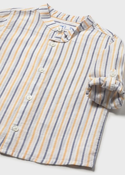 Πουκάμισο μακρυμάνικο λινό γιακάς μάο - ΡΟΔΑΚΙΝΙ 12M