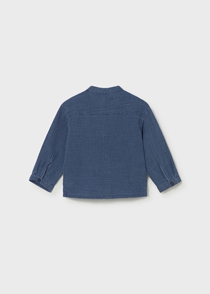 Πουκάμισο μακρυμάνικο γκοφρέ τζιν - ΜΠΛΕ 4Y