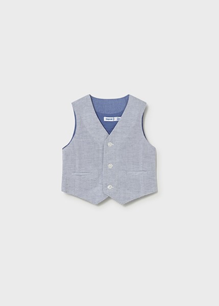 Γιλέκο  λινό suiting - ΜΠΛΕ 12M