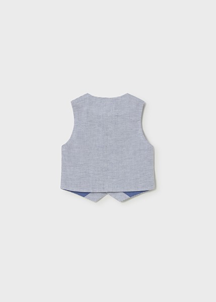 Γιλέκο  λινό suiting - ΜΠΛΕ 2Y