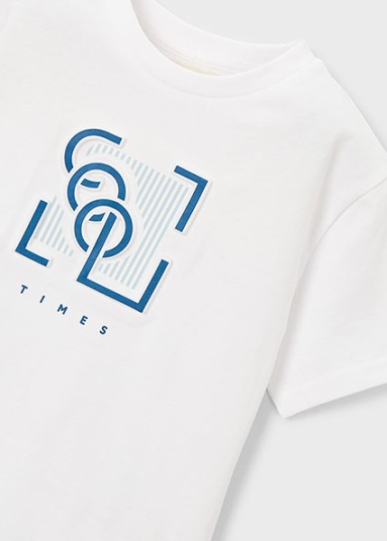 Μπλούζα κοντομάνικη ανάγλυφη - ΛΕΥΚΟ 6Y