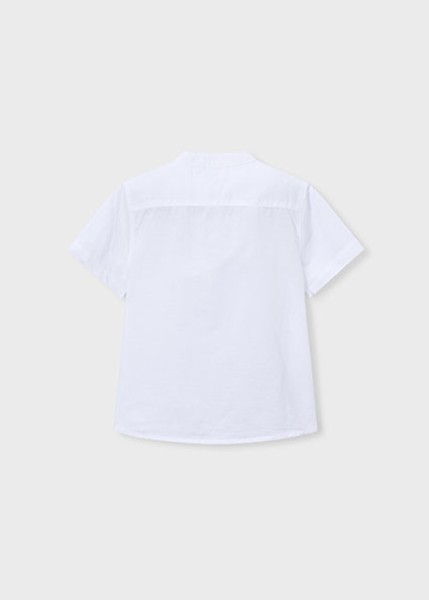 Πουκάμισο κοντομάνικο μαο λινό - ΛΕΥΚΟ 9Y