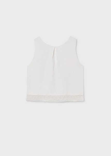 Μπλούζα δαντέλα κεντητή - ΕΚΡΟΥ 12Y