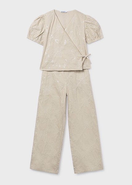 Σετ παντελόνι μακρύ κεντητό - ΜΠΕΖ 18Y