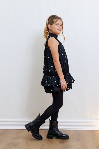 Φόρεμα καρδιά print - ΜΑΥΡΟ 11/12Y