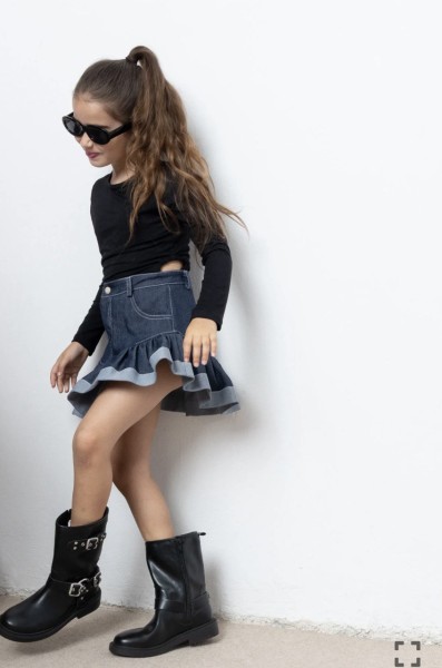 Φούστα denim με βολάν - ΤΖΙΝ 5/6Y