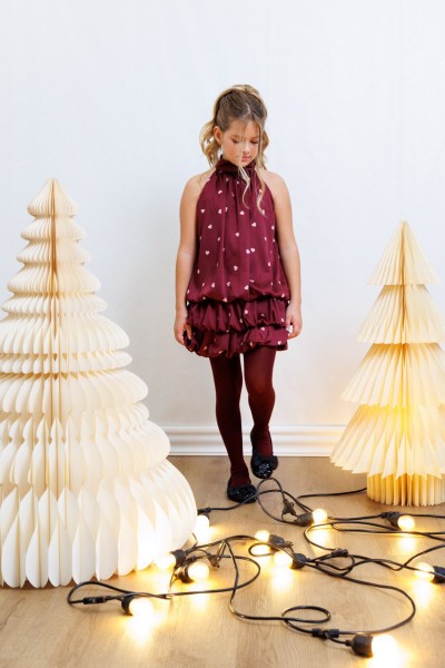 Φόρεμα καρδιά print - ΜΠΟΡΝΤΟ 5/6Y