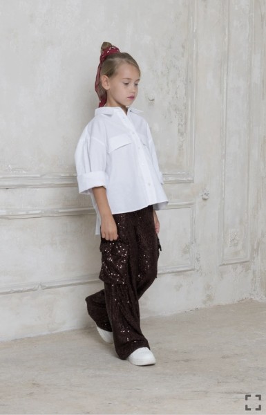 Παντελόνι cargo από παγιέτα - ΚΑΦΕ 5/6Y