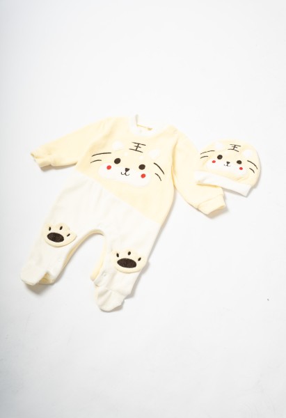 Ολόσωμο φορμάκι βελούδινο - ΚΙΤΡΙΝΟ 0/3M