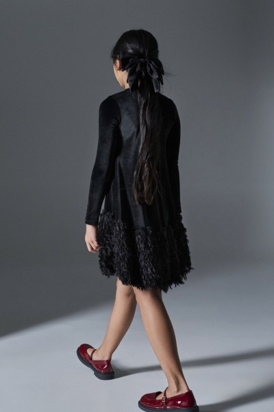 Φόρεμα βελούδο - ΜΑΥΡΟ 8Y