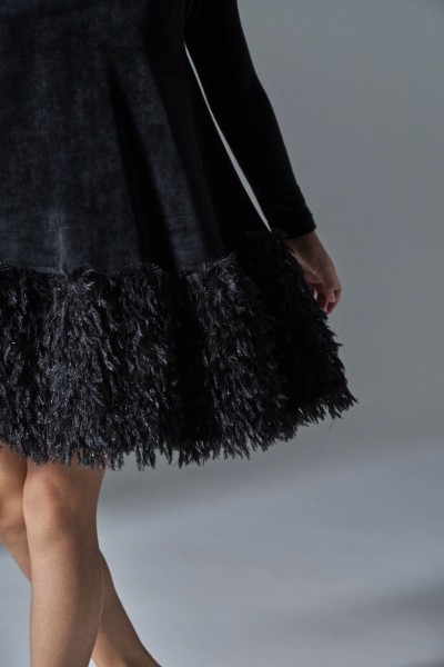 Φόρεμα βελούδο - ΜΑΥΡΟ 8Y