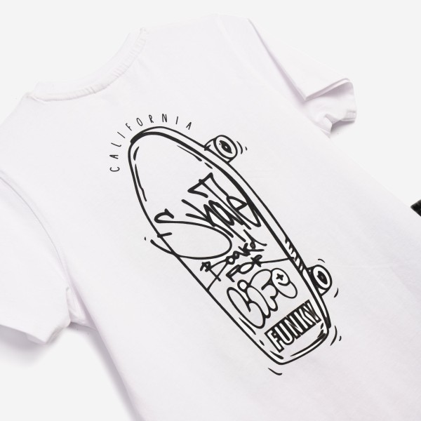 Σετ φούτερ τζιν βερμούδα - ΛΕΥΚΟ 16Y