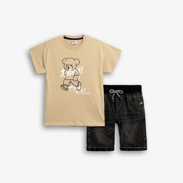 Σετ φούτερ τζιν βερμούδα - ΚΑΜΕΛ 10Y