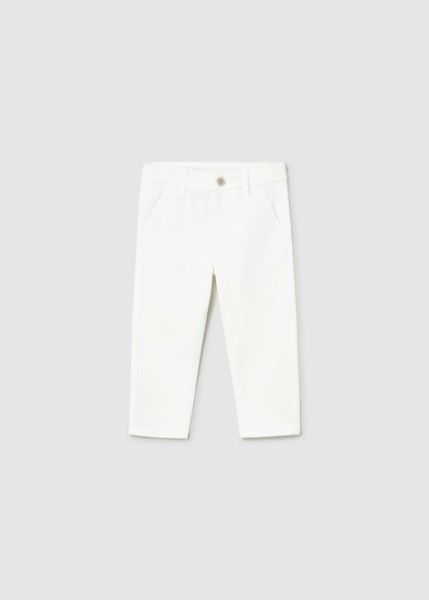 Παντελόνι chino καπαρτινέ βασικό - ΛΕΥΚΟ 12M