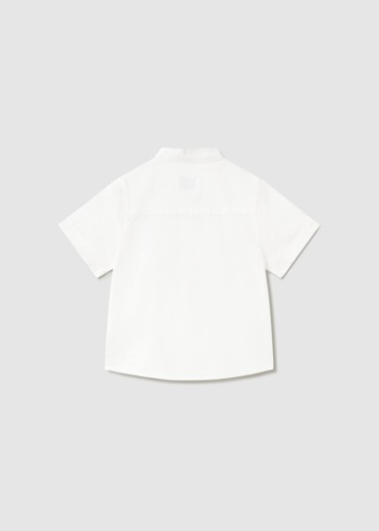 Πουκάμισο κοντομάνικο λινό γιακάς μαο - ΛΕΥΚΟ 12M