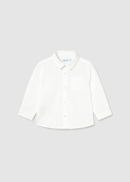 Πουκάμισο μακρυμάνικο λινό γιακάς - ΛΕΥΚΟ 2Y