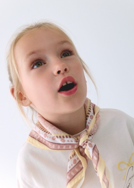 Μπλούζα κοντομάνικη μαντήλι - ΜΠΕΖ 6Y