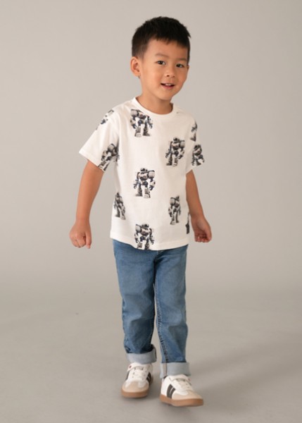 Μπλούζα κοντομάνικη σταμπωτή - ΑΝΘΡΑΚΙ 10Y