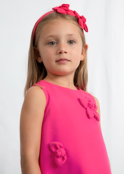 Φόρεμα κρεπ λουλούδια - ΚΟΚΚΙΝΟ 7Y