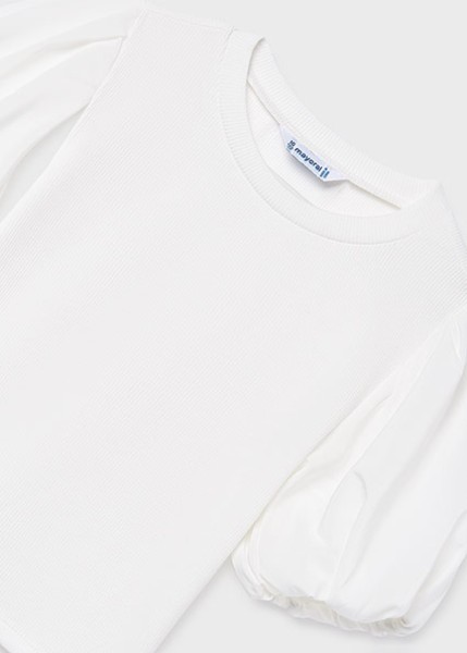 Μπλούζα κοντομάνικη κανάλε - ΕΚΡΟΥ 16Y