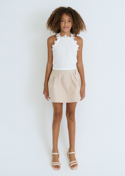 Μπλούζα τιράντες δαντέλα γκιπούρ - ΛΕΥΚΟ 18Y