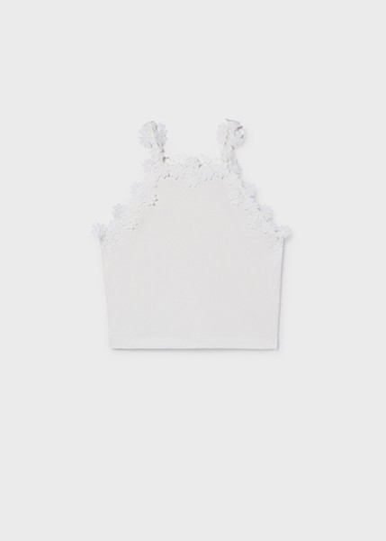 Μπλούζα τιράντες δαντέλα γκιπούρ - ΛΕΥΚΟ 18Y