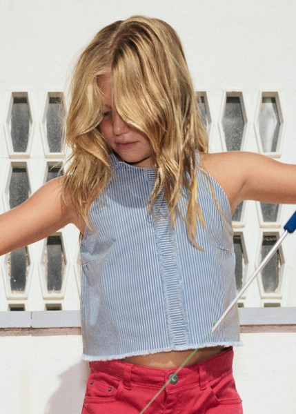 Τοπ ριγέ τζιν - ΜΠΛΕ 14Y