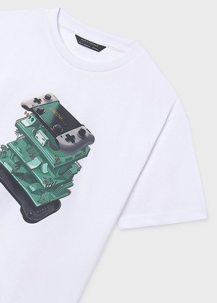 Μπλούζα κοντομάνικη στάμπα - ΛΕΥΚΟ 16Y