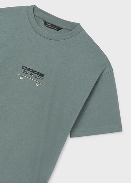 Μπλούζα κοντομάνικη πίσω στάμπα - ΠΡΑΣΙΝΟ 14Y