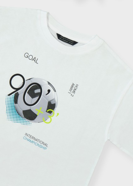 Μπλούζα κοντομάνικη πίσω στάμπα - ΛΕΥΚΟ 10Y