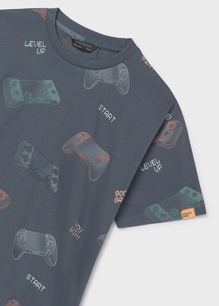 Μπλούζα κοντομάνικη σταμπωτή - ΓΚΡΙ 8Y