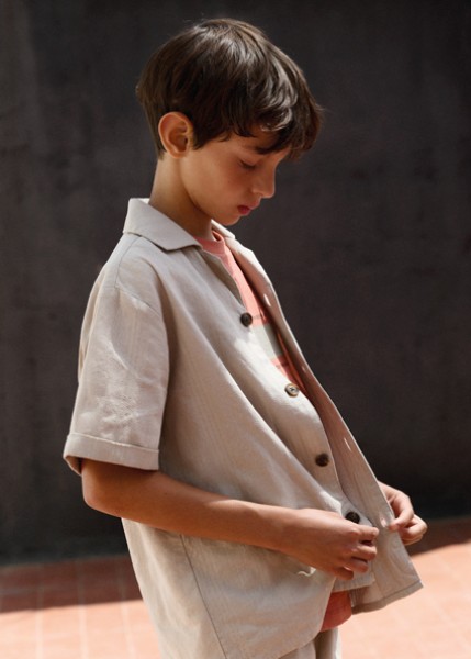 Πουκάμισο κοντομάνικο γιακάς - ΜΠΕΖ 14Y