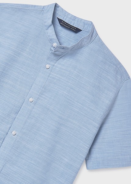 Πουκάμισο κοντομάνικο γιακάς μαο - ΓΑΛΑΖΙΟ 10Y