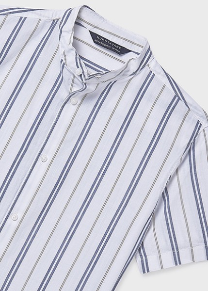 Πουκάμισο κοντομάνικο γιακάς μαο - ΜΠΛΕ 10Y