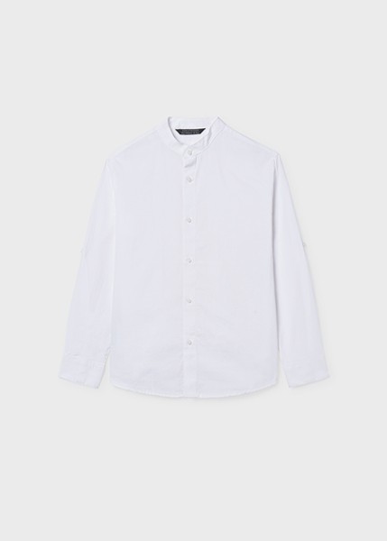 Πουκάμισο μακρυμάνικο  γιακάς μαο - ΓΑΛΑΖΙΟ 16Y