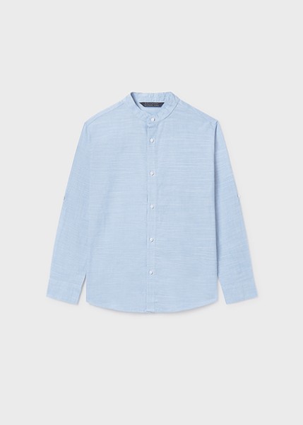 Πουκάμισο μακρυμάνικο  γιακάς μαο - ΓΑΛΑΖΙΟ 14Y