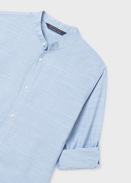 Πουκάμισο μακρυμάνικο  γιακάς μαο - ΓΑΛΑΖΙΟ 14Y