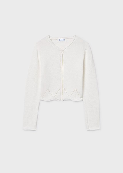 Ζακέτα πλεκτή λωρίδες - ΕΚΡΟΥ 16Y