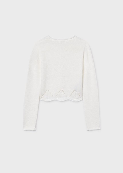 Ζακέτα πλεκτή λωρίδες - ΕΚΡΟΥ 16Y