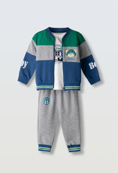 Σετ 3τμχ. φόρμα - ΓΚΡΙ 12M