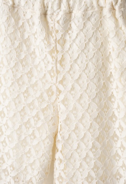 Σετ παντελόνα με δαντέλα - ΕΚΡΟΥ 3Y