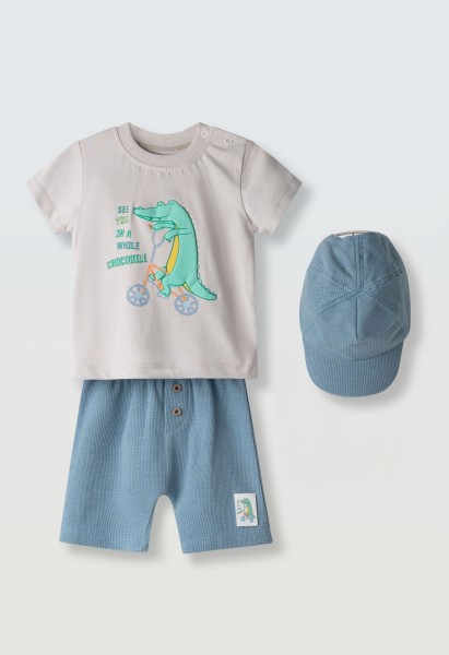 Σετ μακό με καπέλο - ΓΚΡΙ 2Y