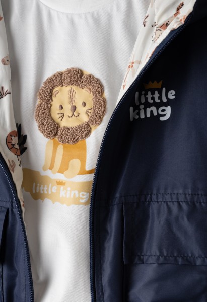 Σετ 3τμχ. βρεφικό με μπουφάν - ΜΠΛΕ 6M