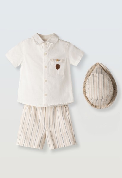 Σετ βερμούδα πουκάμισο - ΕΚΡΟΥ 12M