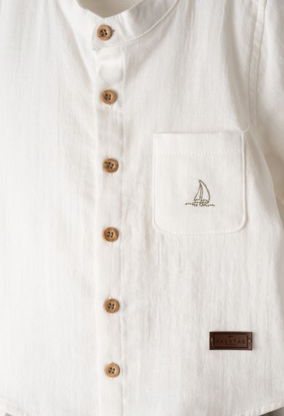 Σετ παντελόνι πουκάμισο μαο γιακάς - ΕΚΡΟΥ 5Y