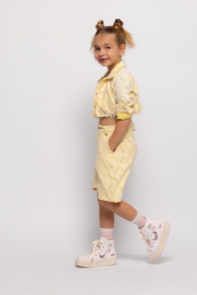 Τζάκετ με κρύσταλλα κίτρινο - ΚΙΤΡΙΝΟ 3/4Y